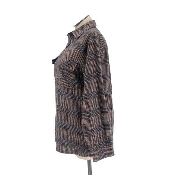Vintage 90s 80s Great Lakes Recreation Plaid Long Sleeve Button Up Top Large - Picture 4 of 6